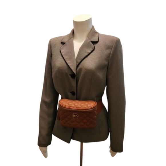 Joy Mangano Women's Brown Quilted Leather Fany Pack - Picture 6 of 6